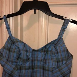 •urban outfitters blue plaid dress!! 🌊